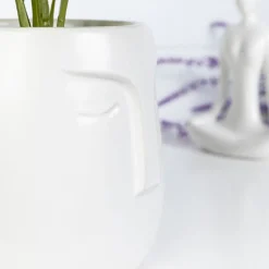 HOMLA Oslonka Na Doniczke Face Biala 14X15 Cm