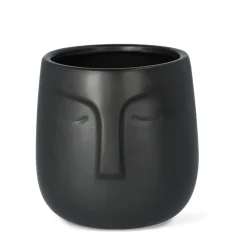 HOMLA Oslonka Na Doniczke Face Czarna 14X15 Cm