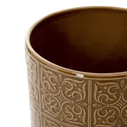 HOMLA Oslonka Na Doniczke Marali W Orientalny Wzor Brazowa 13,5X13 Cm