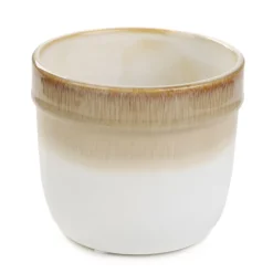 HOMLA Oslonka Na Doniczke Oasis Ceramiczna Bezowa 12X12X10,5 Cm