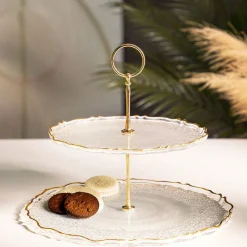 HOMLA Patera Lisala Dwupoziomowa Transparentna 21 Cm, 28 Cm