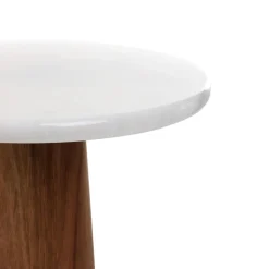 HOMLA Patera Marble Marmurowa Z Akacjowa Nozka 25X14,5 Cm