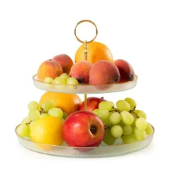 HOMLA Patera Monze Dwupoziomowa Transparentna 21 Cm, 28 Cm