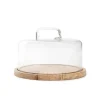 HOMLA Patera Wood Colony Okragla Ze Szklanym Kloszem 25X16 Cm