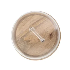 HOMLA Patera Wood Colony Okragla Ze Szklanym Kloszem 25X16 Cm