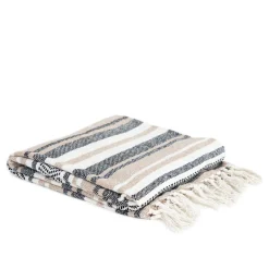 HOMLA Pled Fortuna Ii W Paski Bezowo Czarne 130X170 Cm