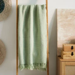 HOMLA Pled Morris Pistacjowy Z Fredzlami 130X170 Cm