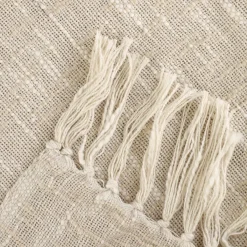 HOMLA Pled Nori Bawelniany Z Bezowym Wzorem 130X170 Cm