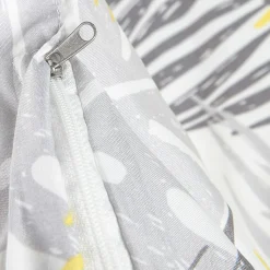 HOMLA Pościel Botanical Z Mikrofibry W Zolto-Szare Liscie 140X200 Cm + 1*70X80 Cm