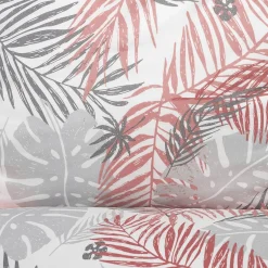 HOMLA Pościel Botanical Z Mikrofibry W Rozowo-Szare Liscie 160X200 Cm