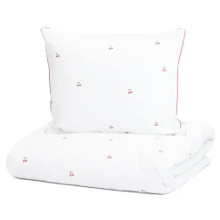 HOMLA Pościel Cherrine Bawelniana W Wisnie Z Czerwona Lamowka 140X200 Cm + 1*50X60 Cm