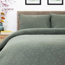 HOMLA Pościel Cordelia Muslinowa W Listki 200X220 + 2*50X60 Cm