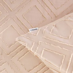 HOMLA Pościel Faimes Z Mikrofibry Bezowa Z Przeszyciami 160X200 Cm