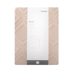 HOMLA Pościel Faimes Z Mikrofibry Bezowa Z Przeszyciami 160X200 Cm