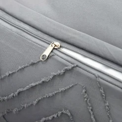 HOMLA Pościel Faimes Z Mikrofibry Szara Z Przeszyciami 160X200 Cm