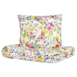 HOMLA Pościel Floral Z Mikrofibry W Kolorowe Kwiatki 160X200 Cm