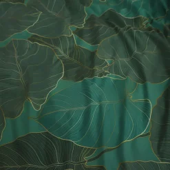 HOMLA Pościel Gallo Z Mikrofibry Zielona W Liscie 160X200 Cm