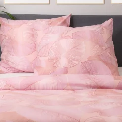 HOMLA Pościel Gallo Z Mikrofibry Rozowa W Liscie 200X220 Cm