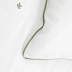 HOMLA Pościel Hadley Bawelniana W Listki Z Zielona Lamowka 140X200 Cm + 1*50X60 Cm