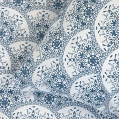 HOMLA Pościel Haven Bawelniana Biala W Granatowy Wzor 220X200 Cm