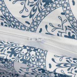 HOMLA Pościel Haven Bawelniana Biala W Granatowy Wzor 220X200 Cm