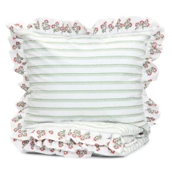 HOMLA Pościel Katina Bawelniana W Zielony Wzor Z Falbanka 220X200 Cm