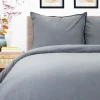 HOMLA Pościel Kinsey Bawelniana Grafitowa Z Denimowym Szwem 140X200 + 1*50X60 Cm