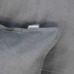 HOMLA Pościel Kinsey Bawelniana Grafitowa Z Denimowym Szwem 140X200 + 1*50X60 Cm