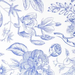 HOMLA Pościel Miriel Bawelniana W Kwiaty Z Niebieska Lamowka 160X200 + 2*50X60 Cm