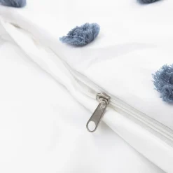 HOMLA Pościel Nivell Z Mikrofibry Z Niebieskimi Pomponami 200X220 Cm