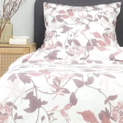 HOMLA Pościel Rosa Z Mikrofibry W Rozowe Liscie 140X200 Cm + 1*70X80 Cm