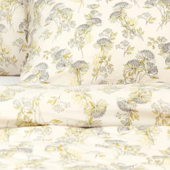 HOMLA Pościel Senli Z Mikrofibry Bezowa W Kwiaty 200X220 Cm