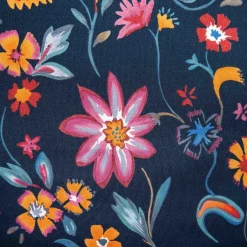 HOMLA Pościel Vabel Z Mikrofibry Granatowa W Liscie I Kwiaty 200X220 Cm