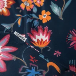 HOMLA Pościel Vabel Z Mikrofibry Granatowa W Liscie I Kwiaty 200X220 Cm