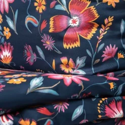 HOMLA Pościel Vabel Z Mikrofibry Granatowa W Liscie I Kwiaty 140X200 Cm + 1*70X80 Cm