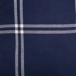 HOMLA Pościel Vella Flanelowa Niebiesko-Bezowa W Krate 200X220 Cm + 2 X 50X60 Cm