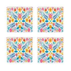 HOMLA Podkladka Melte Ceramiczna Kwiaty Roz Pomarancz Blekit 4 Szt.