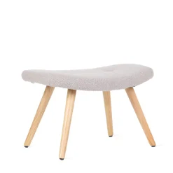 HOMLA PodNożek Moss Teddy Boucle W Tkaninie Teddy Jasno 61X41X38 Cm