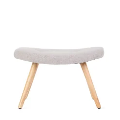 HOMLA PodNożek Moss Teddy Boucle W Tkaninie Teddy Jasno 61X41X38 Cm