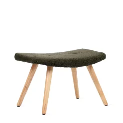 HOMLA PodNożek Moss Teddy Boucle W Tkaninie Teddy Zielony 61X41X38 Cm