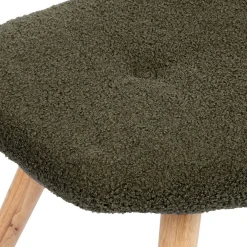 HOMLA PodNożek Moss Teddy Boucle W Tkaninie Teddy Zielony 61X41X38 Cm