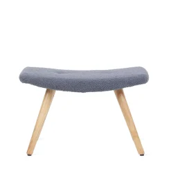 HOMLA PodNożek Moss Teddy Boucle W Tkaninie Teddy Granatowy 61X41X38 Cm