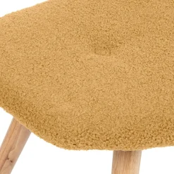 HOMLA PodNożek Moss Teddy Boucle W Tkaninie Teddy Musztardowy 61X41X38 Cm