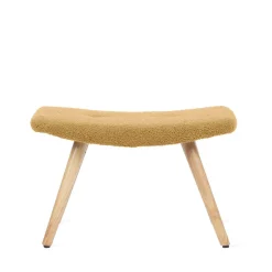 HOMLA PodNożek Moss Teddy Boucle W Tkaninie Teddy Musztardowy 61X41X38 Cm