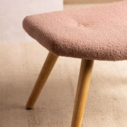 HOMLA PodNożek Moss Teddy Boucle W Tkaninie Teddy 61X41X38 Cm