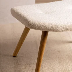 HOMLA PodNożek Moss Teddy Boucle W Tkaninie Teddy 61X41X38 Cm