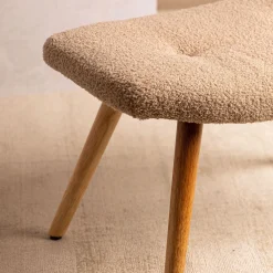 HOMLA PodNożek Moss Teddy Boucle W Tkaninie Teddy 61X41X38 Cm