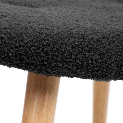 HOMLA PodNożek Moss Teddy Boucle W Tkaninie Teddy Czarny 61X41X38 Cm