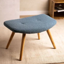 HOMLA PodNożek Moss Teddy Boucle W Tkaninie Teddy 61X41X38 Cm