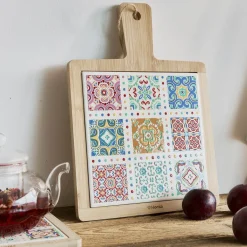 HOMLA Podstawka Ethnic Deska Drewniana Mozaika 20X20Cm
